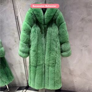 A Day in the Life of This Green Fox Fur Coat